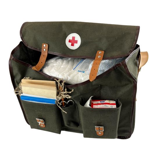 Finnish Civil Defence Vintage Medical Kit Bag w Supplies