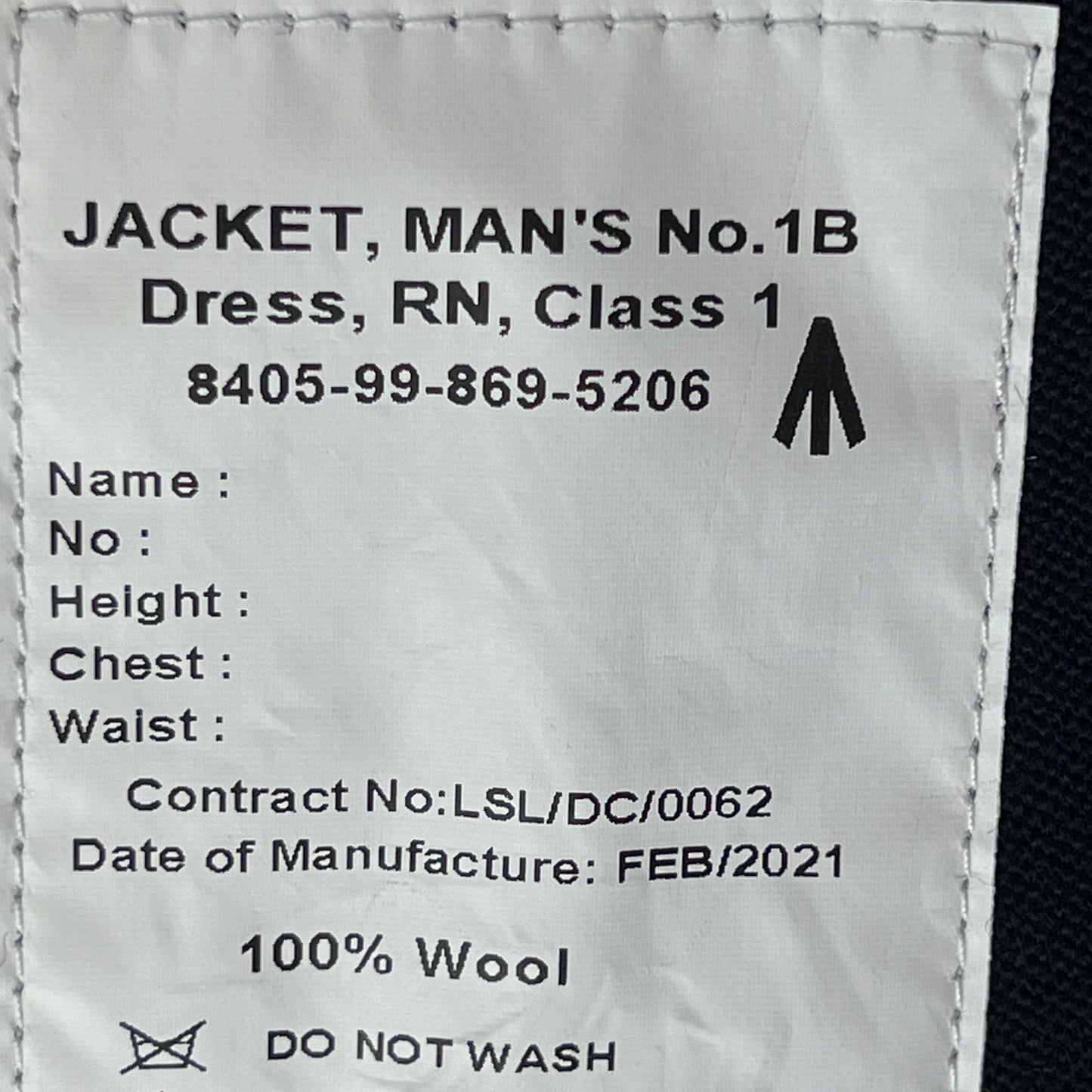 British Royal Navy Officer's No 1B Class 1 Dress Jacket - Large