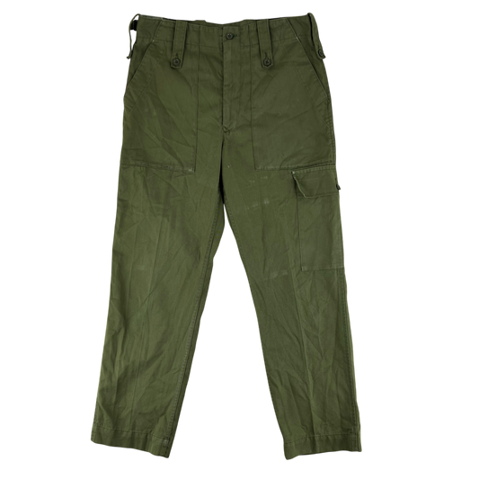 British Army Olive Green Fatigue Work Trousers - W33 L29