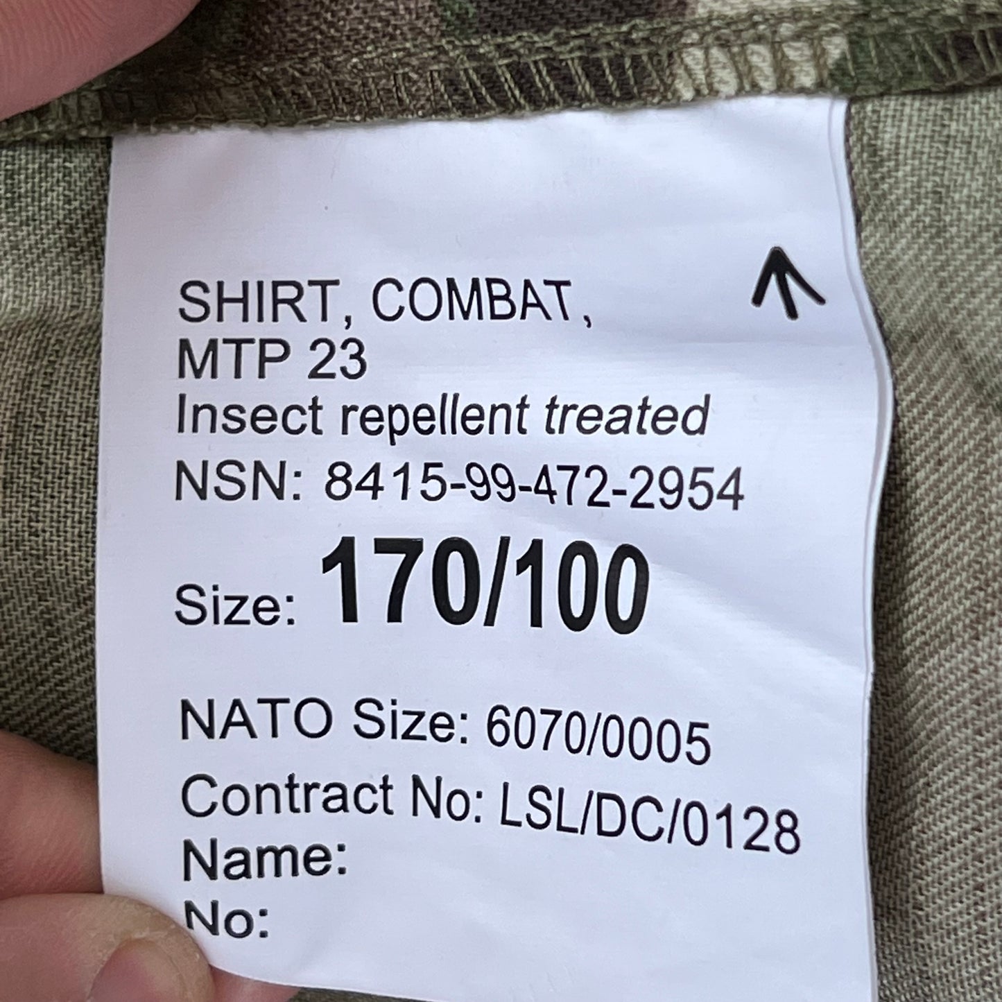 British Army P23 MTP Camouflage Combat Shirt - Medium 180/100