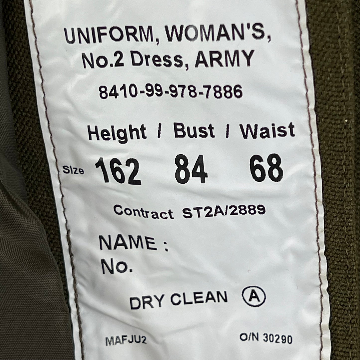 British Army Women's No. 2 Olive Green Dress Jacket - QARANC - Small