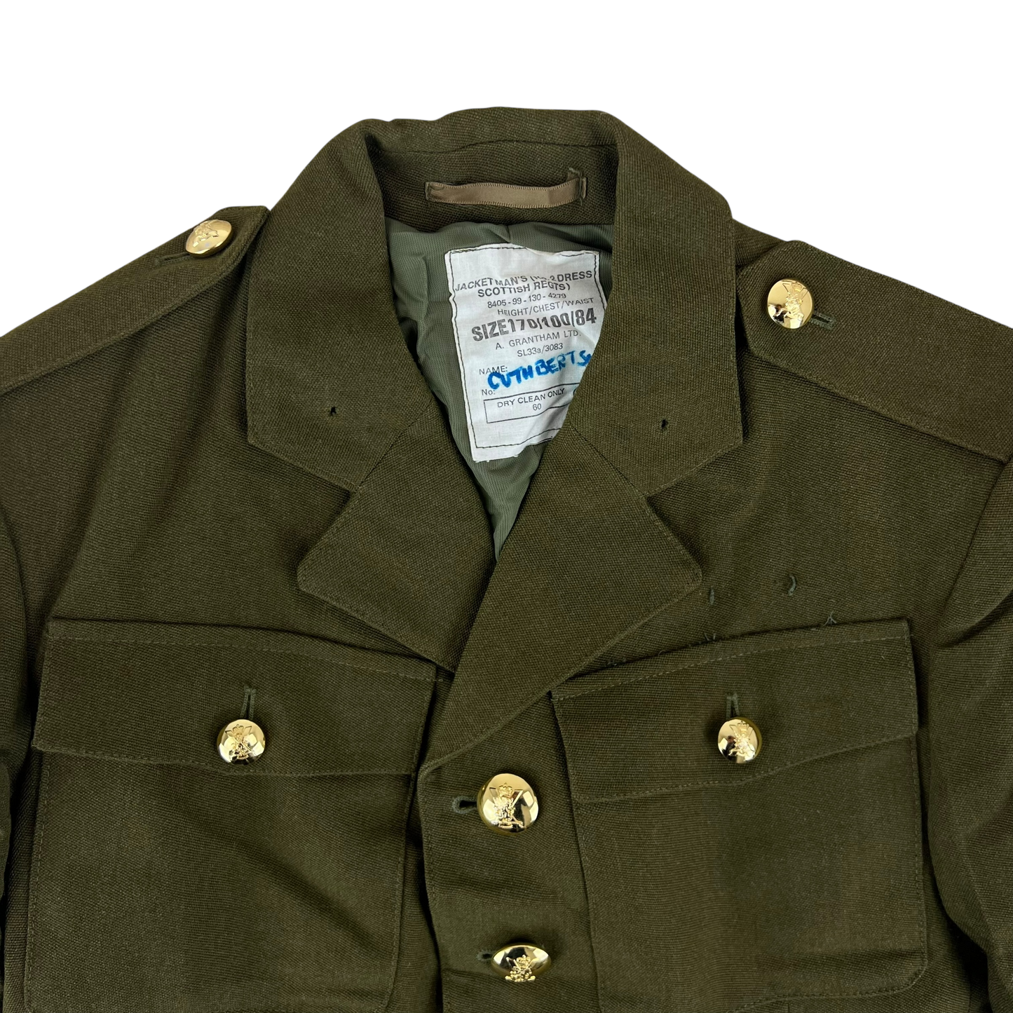 British Army 1980 Scottish Pattern No. 2 Olive Green Dress Jacket - Royal Regiment of Scotland - Medium 170/100