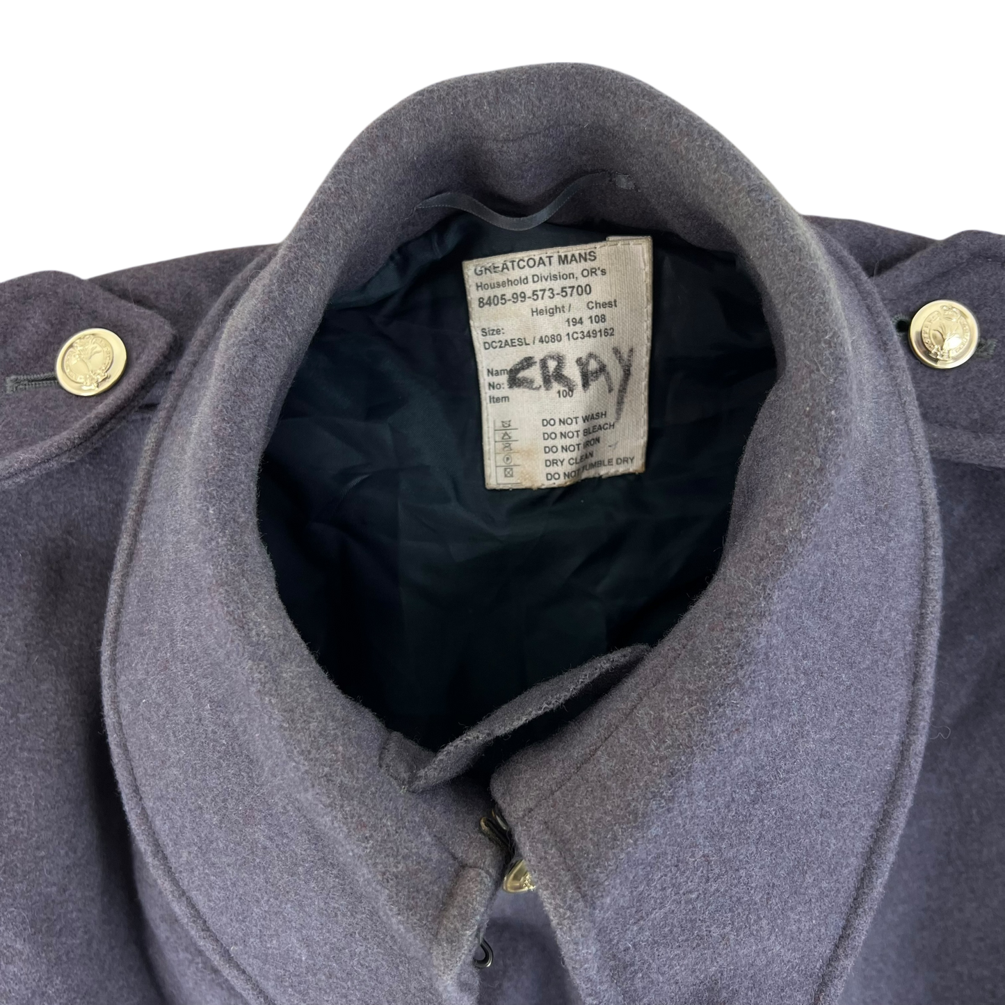 British Army Footguards Wool Greatcoat - Welsh Guards - Large