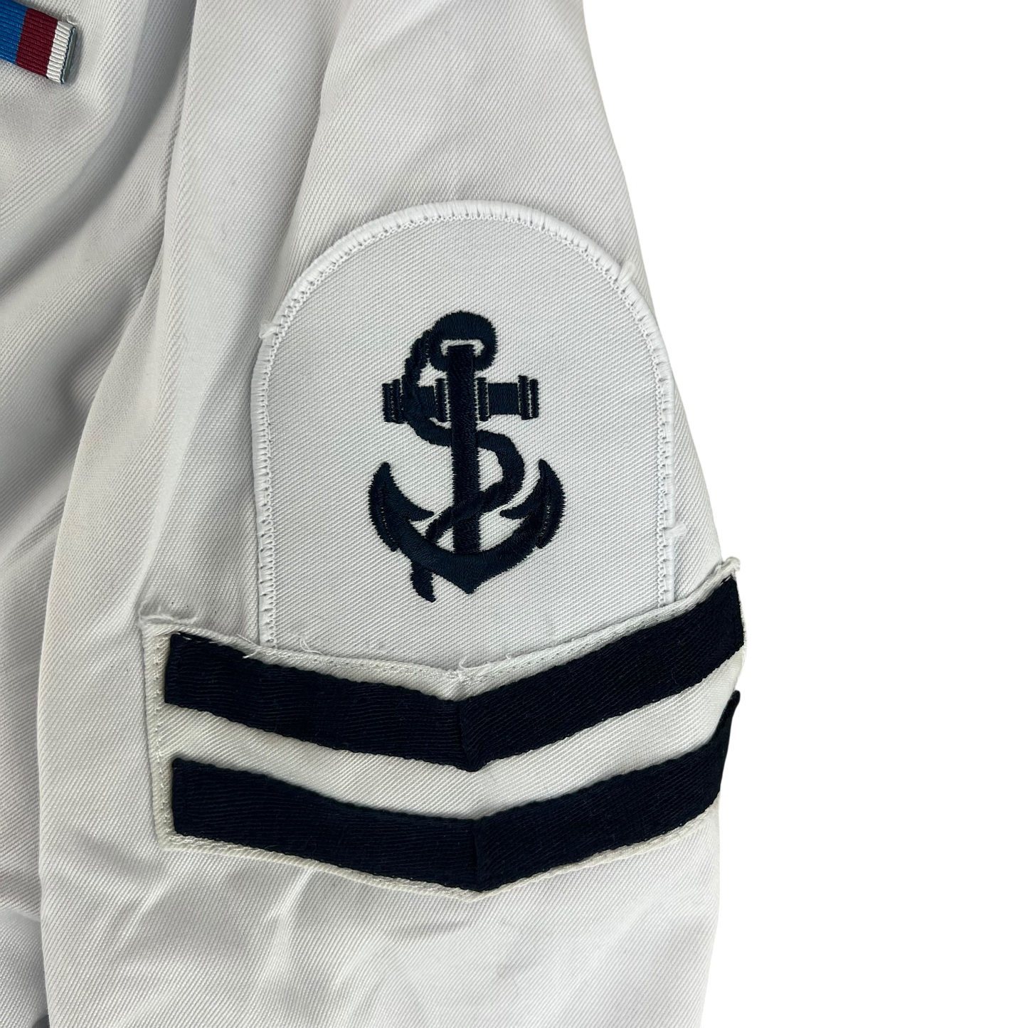 British Royal Navy Class II White Jumper Sailor's Top - Medium