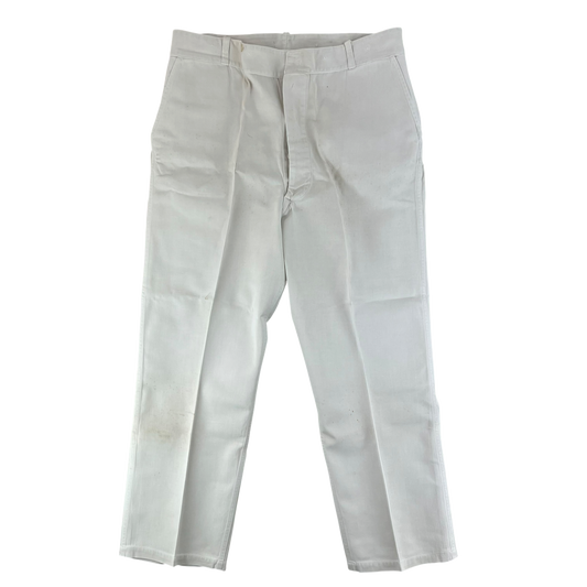 British Merchant Navy 40s 50s CC41 Tropical White Trousers - W40 L31