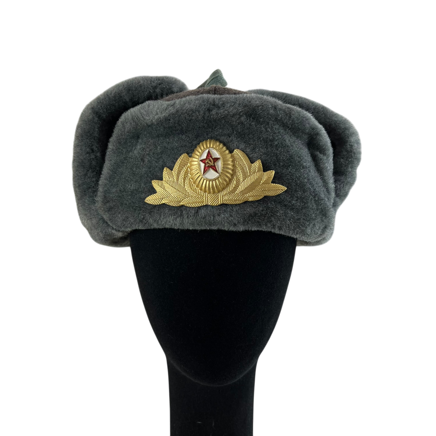 Soviet Red Army Officer's Grey Ushanka - Small