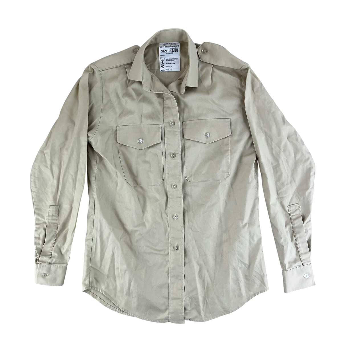 British Army Womens Fawn Shirt Long Sleeve - Small C32