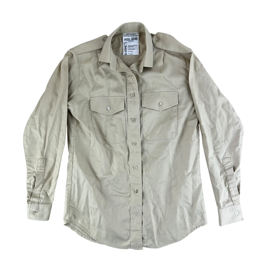 British Army Womens Fawn Shirt Long Sleeve - Small C32