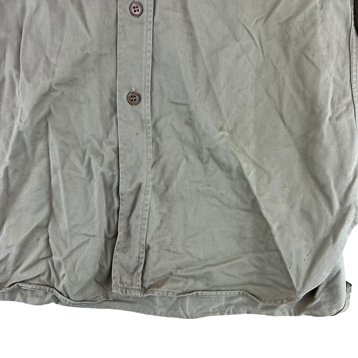 US Army Vintage Khaki Dress Shirt - Medium