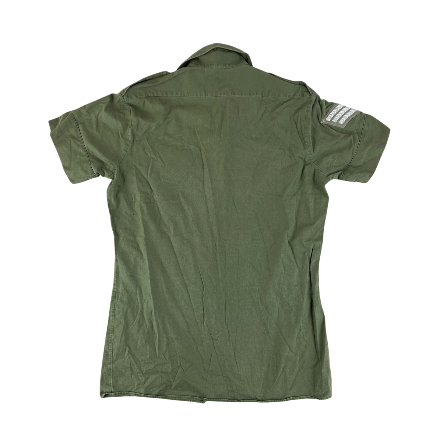 British Army Mens Olive Green Cotton Shirt Short Sleeve - Large C41/43
