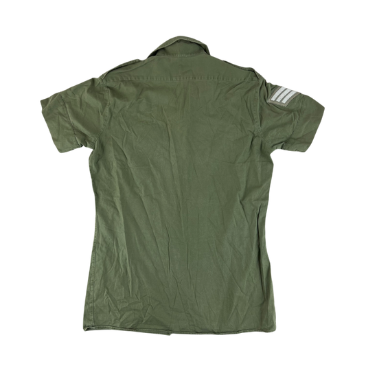 British Army Mens Olive Green Cotton Shirt Short Sleeve - Large C41/43