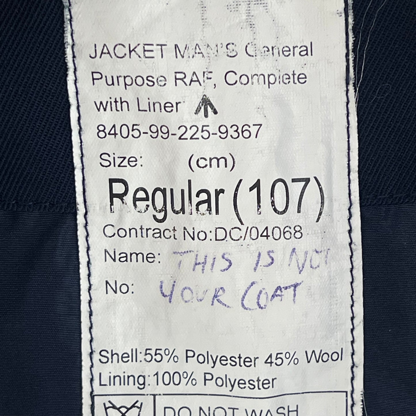 British RAF GP Bomber Jacket - Large 107R