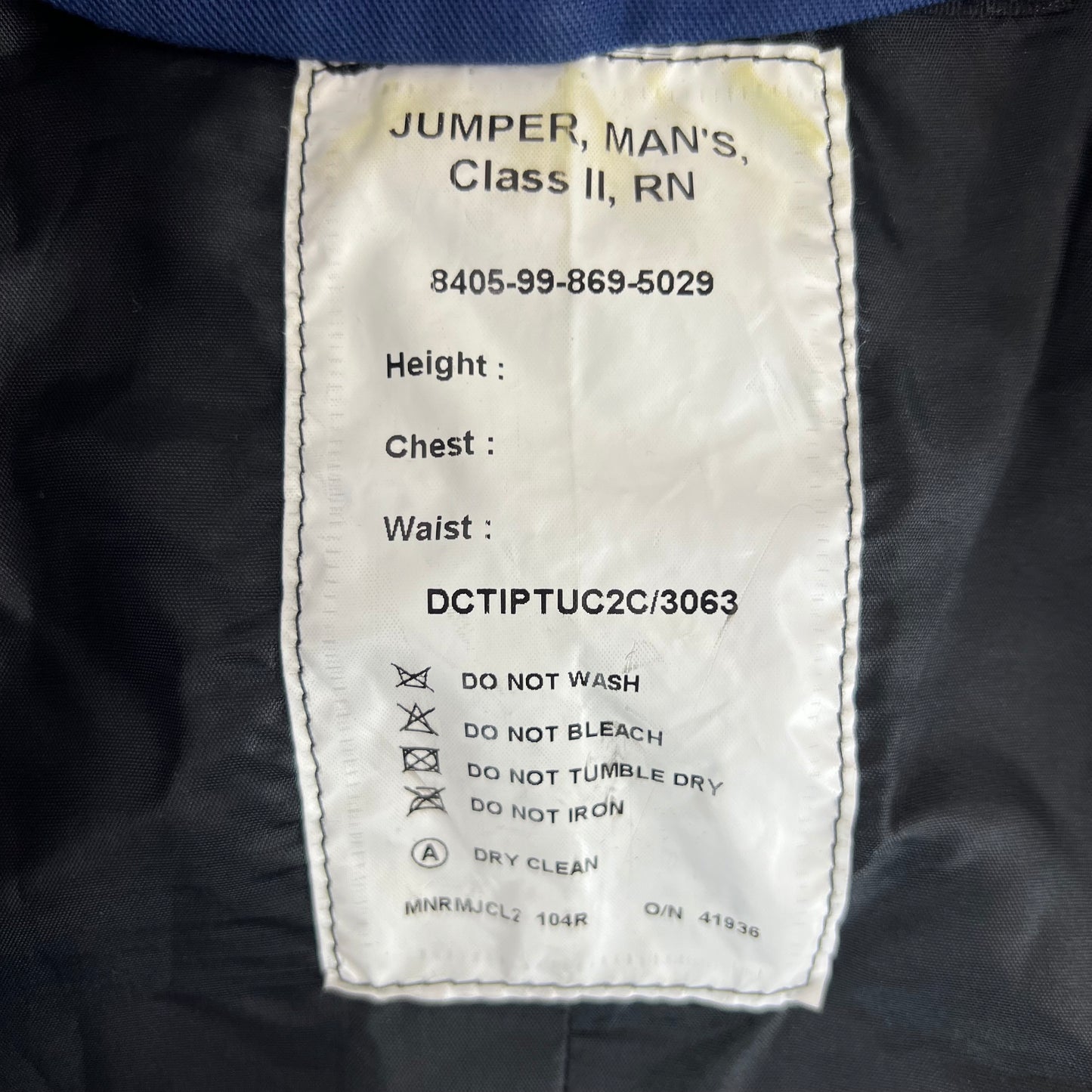 British Royal Navy Class II Jumper Sailor's Top - Large 104R