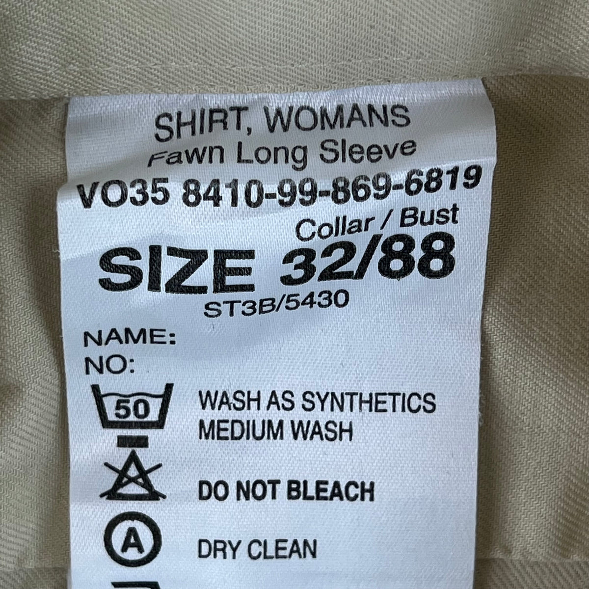 British Army Womens Fawn Shirt Long Sleeve - Small C32
