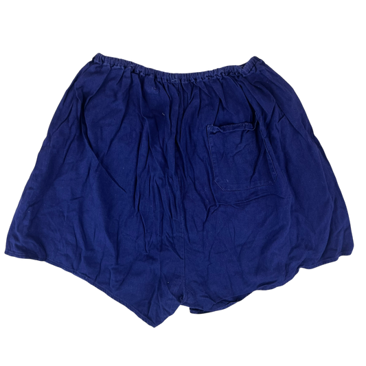 West German Army Cotton PT Navy Blue Swim Shorts - Medium
