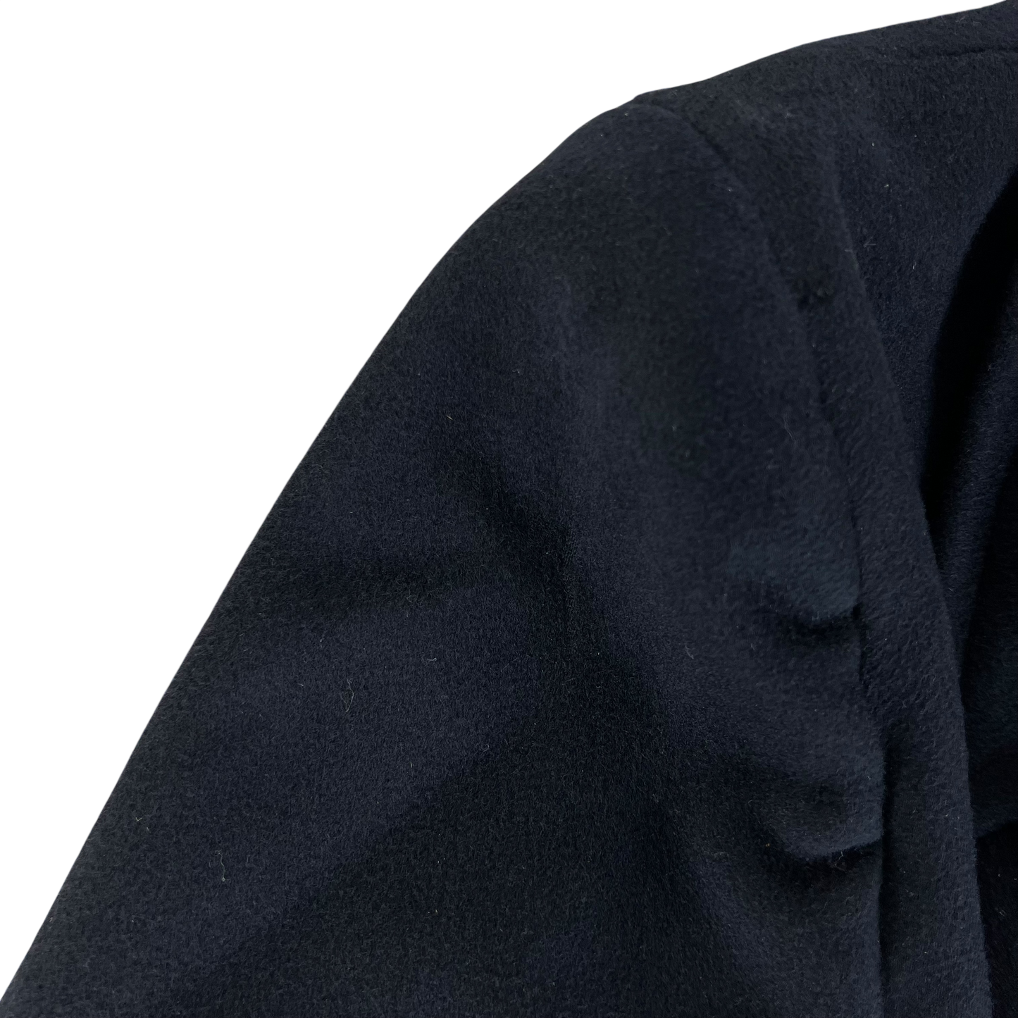 British Royal Navy 60s Black Wool Greatcoat - Small