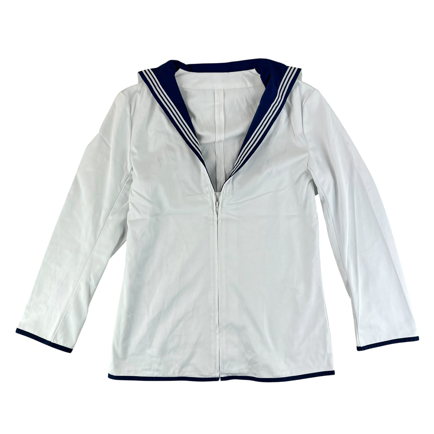 British Royal Navy Class II White Jumper Sailor's Top - Large