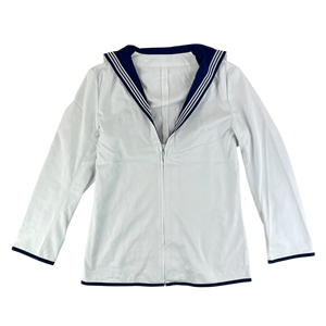 British Royal Navy Class II White Jumper Sailor's Top - Large