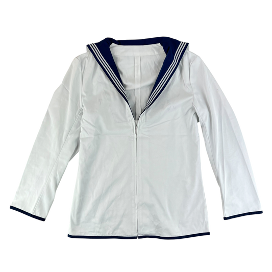 British Royal Navy Class II White Jumper Sailor's Top - Large