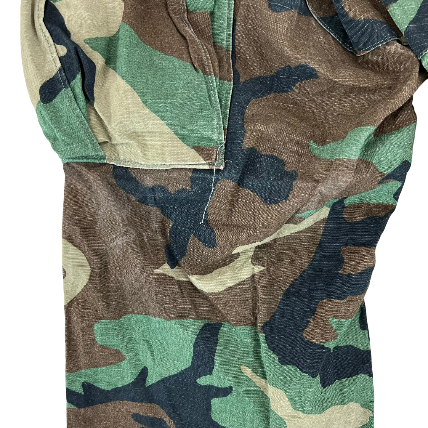 US Army Vintage M81 Woodland Camo Ripstop BDU Combat Trousers - W27.5 L32.5