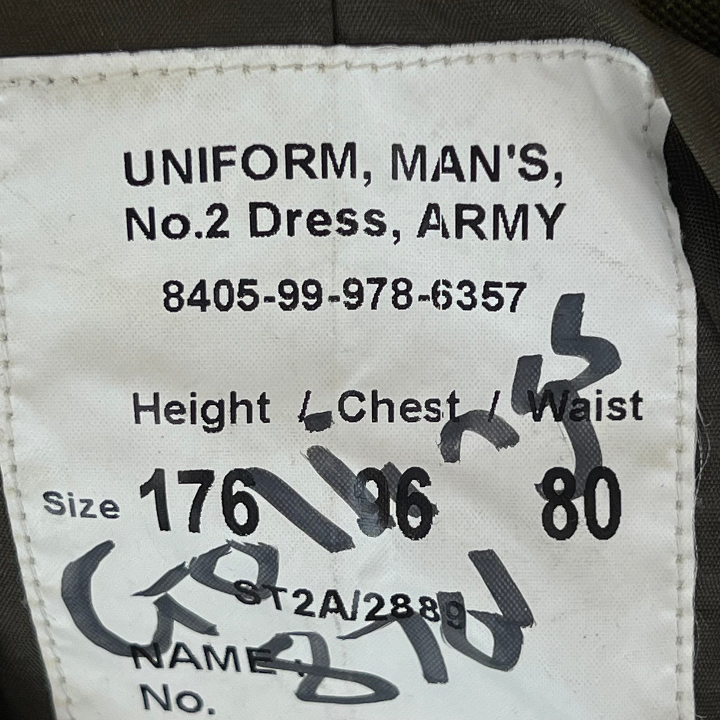 British Army 1980 Pattern No. 2 Olive Green Dress Jacket - Medical Corps - Medium 176/96