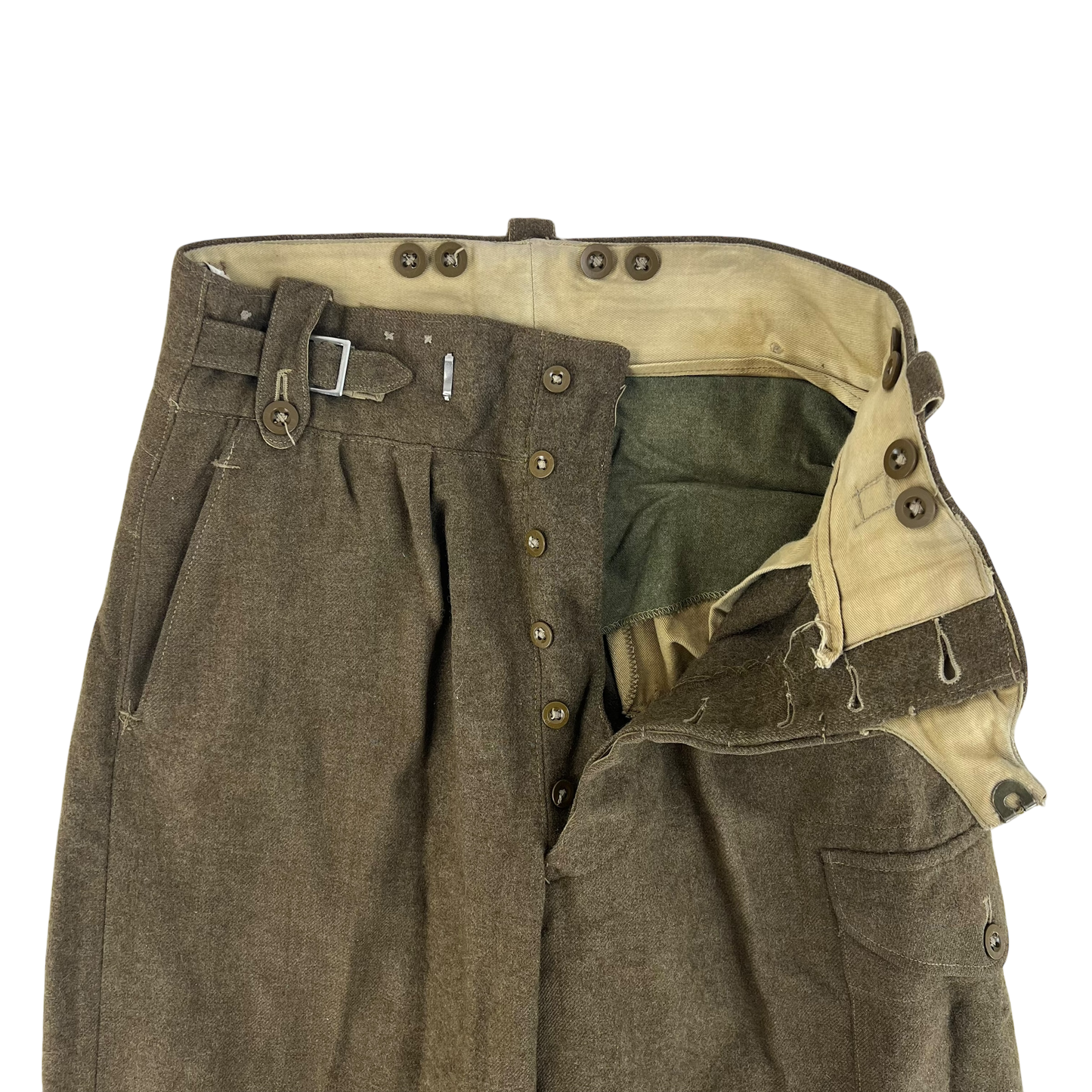 British Army 50s 1949 Pattern Khaki Battledress Trousers - W31 L29 SIZE 8