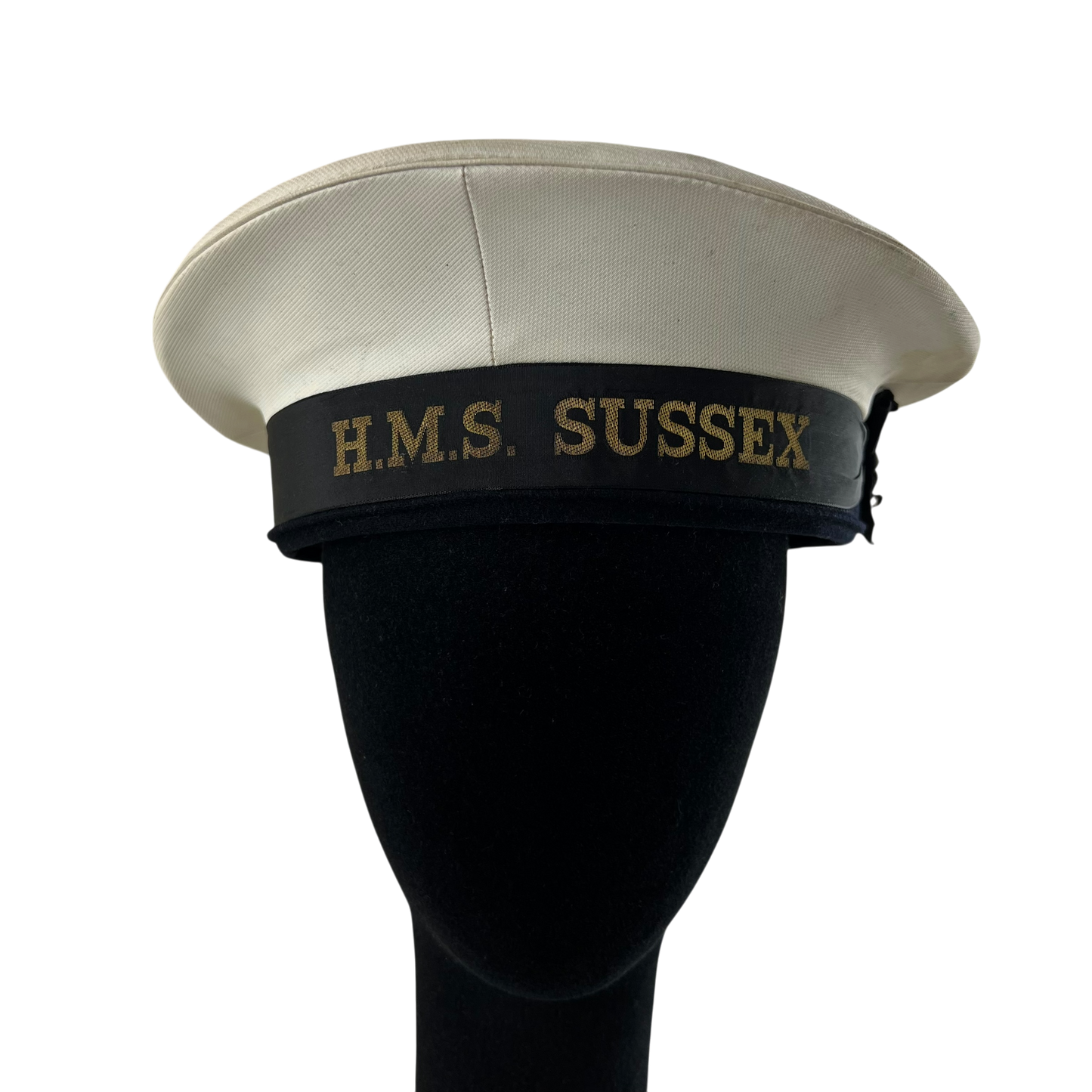 British Royal Navy WW2 Sailor's "Pork Pie" Hat - HMS Sussex - Small