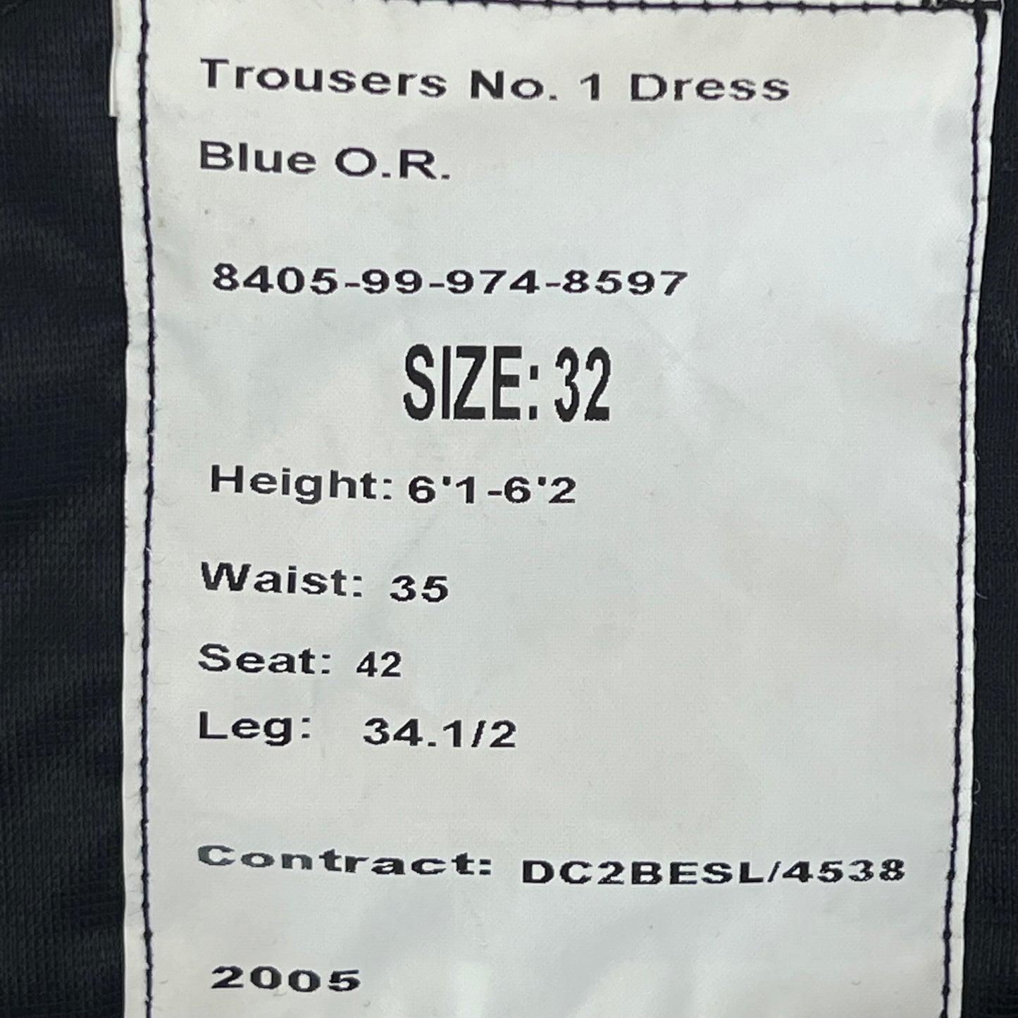 British Army No1 Blues Dress Trousers - Light Infantry / Rifles - W36 L33