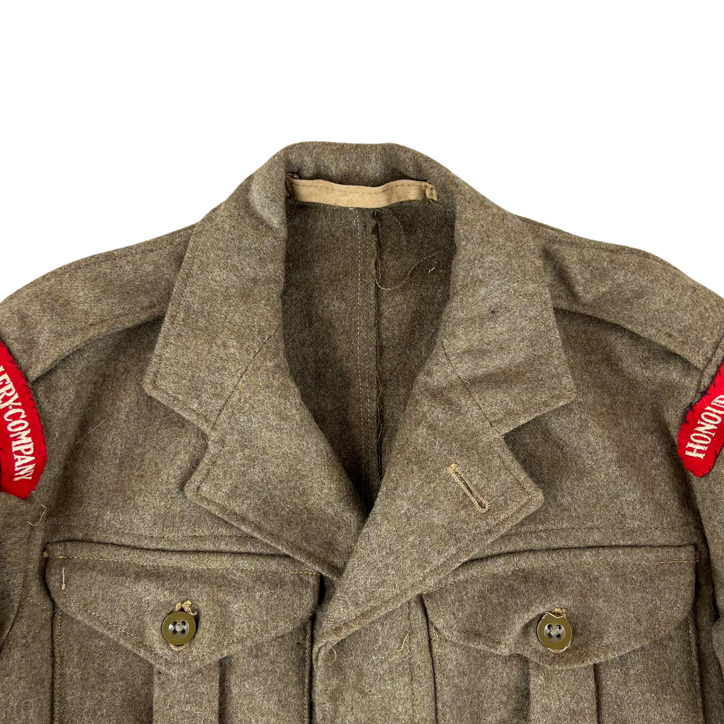 British Army 50s Khaki Ike 1949 Pattern Battle Dress Jacket - Honourable Artillery Company - Small SIZE 4