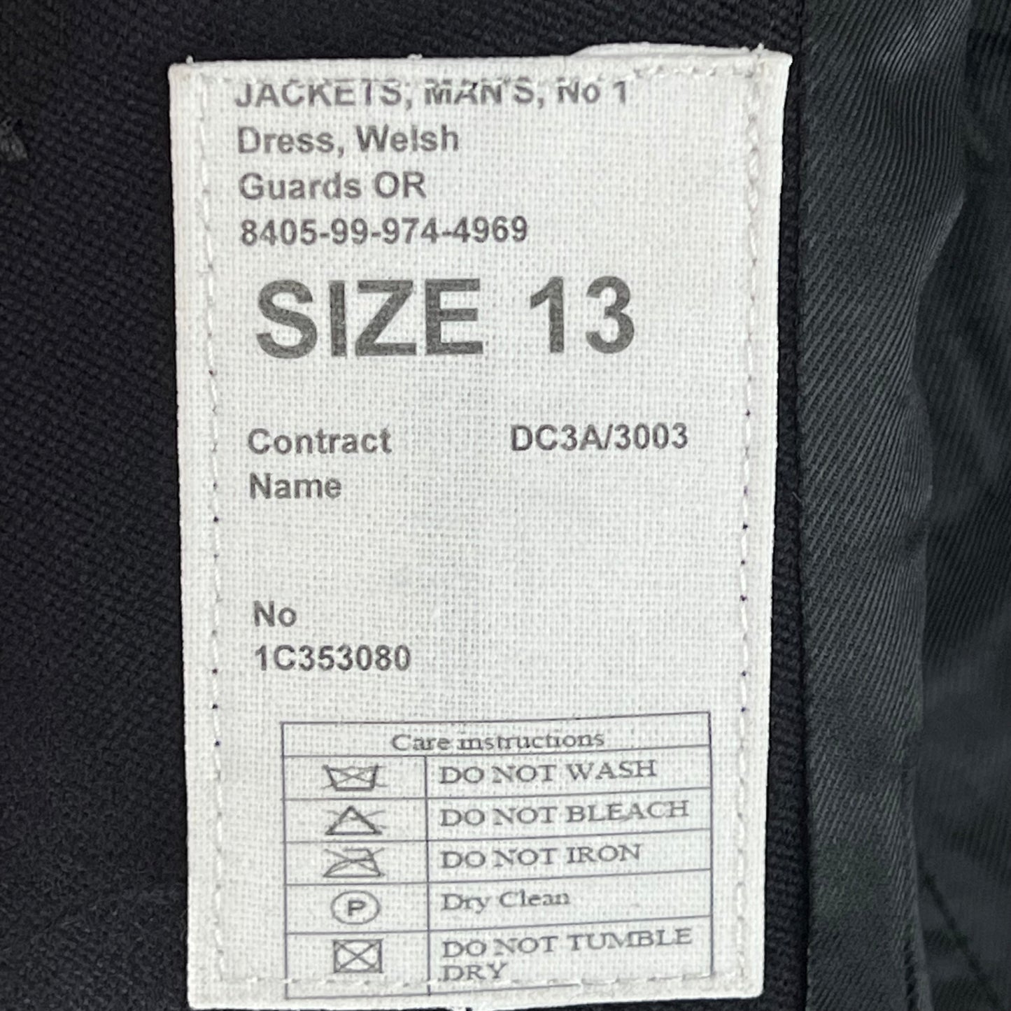British Army No. 1 Dress Jacket w/ Belt - Welsh Guards - Medium SIZE 13