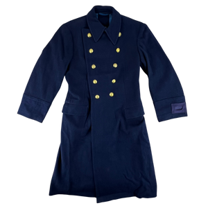 Romanian People's Navy 80s Blue Wool Greatcoat - Medium
