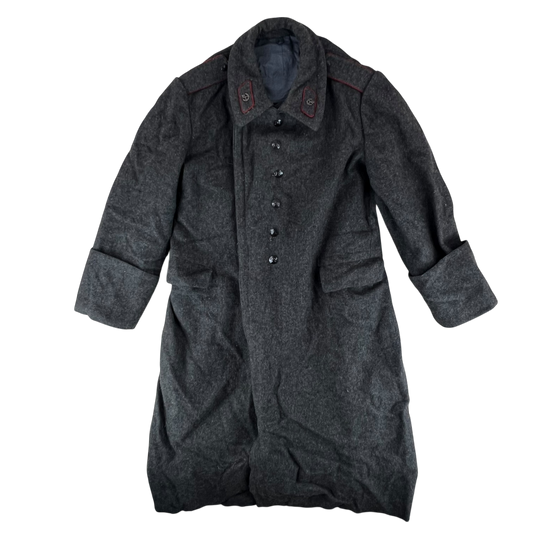 Bulgarian People's Army 60s Grey Wool Greatcoat - Large