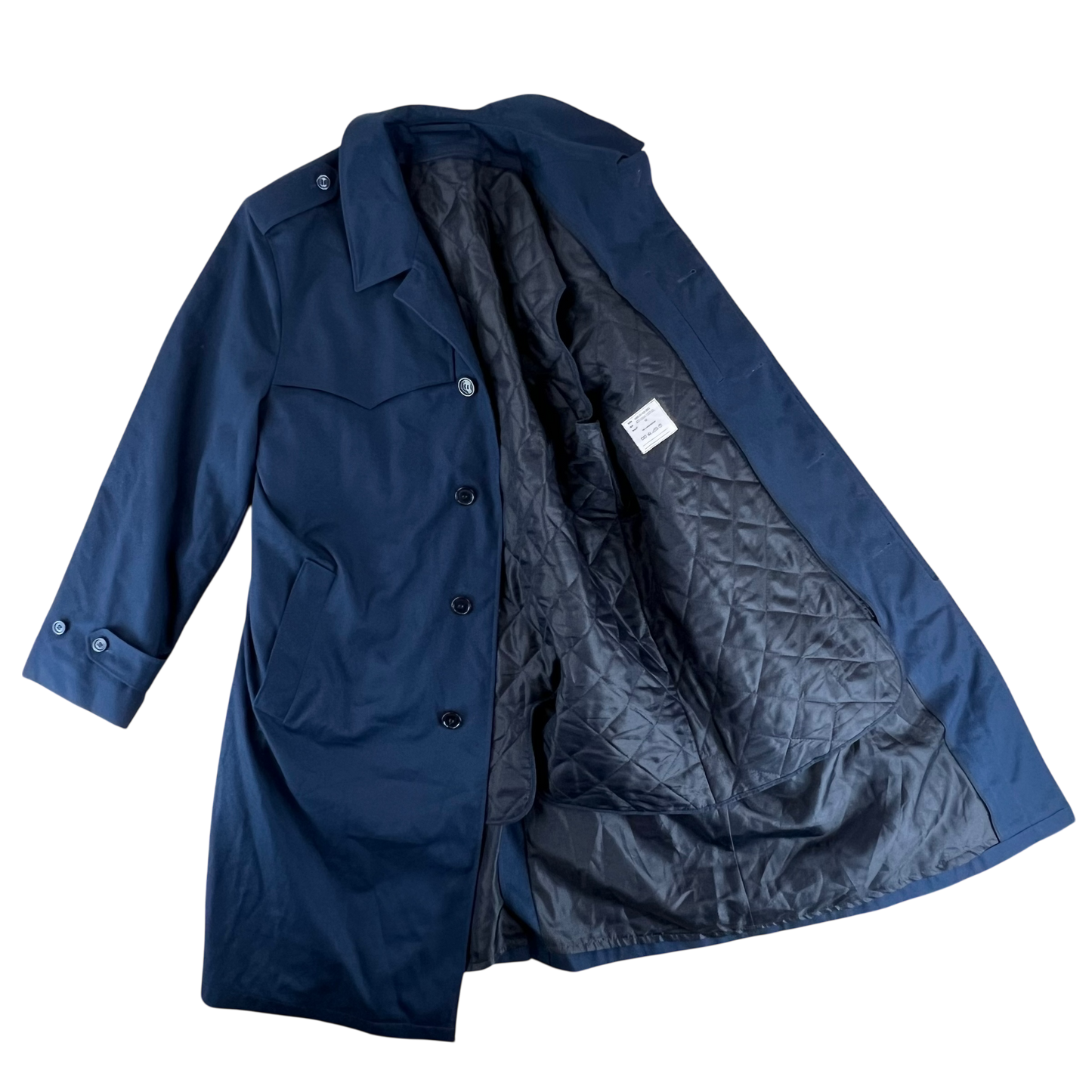 Dutch Navy Blue Mac Trench Coat w/ Thermal Liner - Large