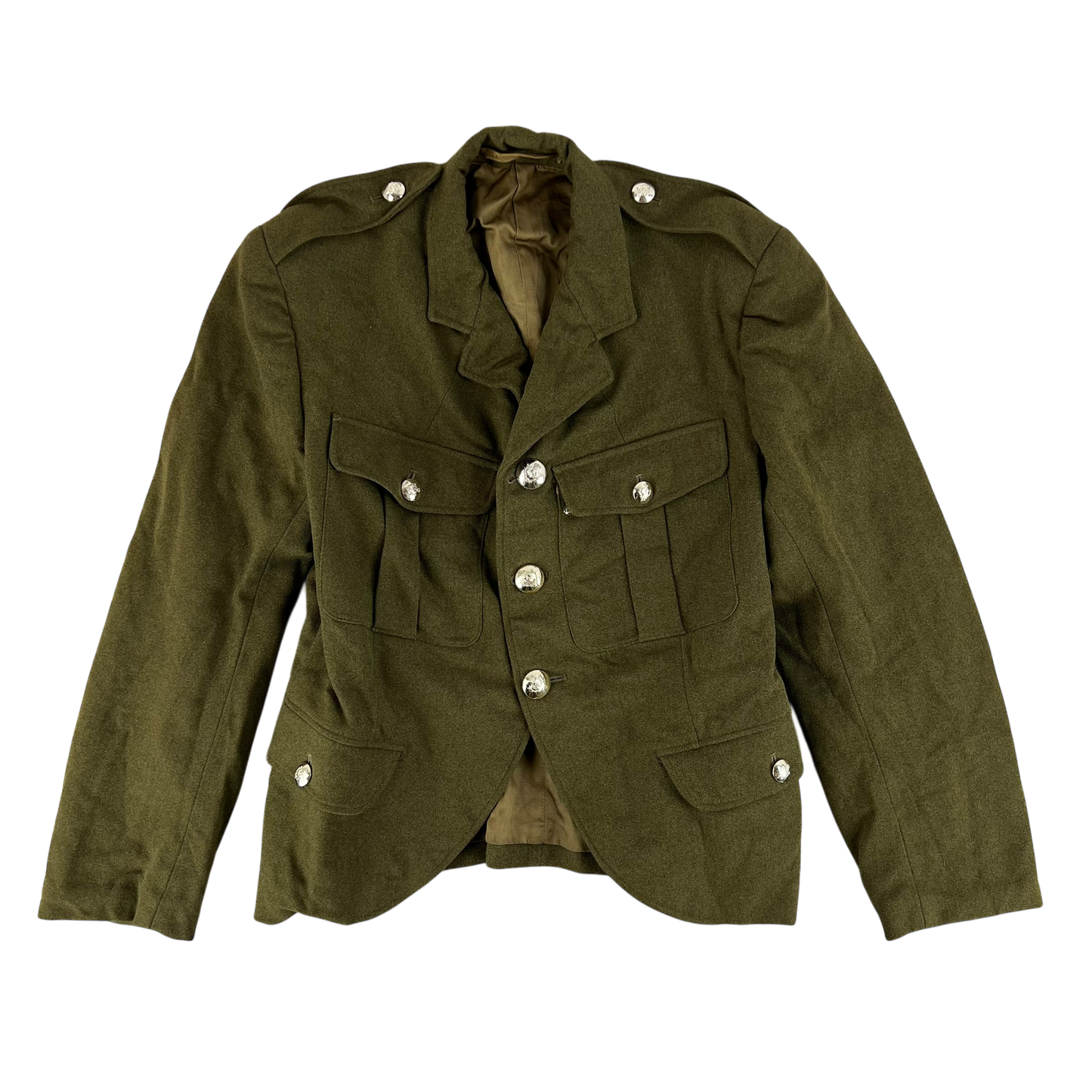 British Army No. 2 Dress Jacket Khaki 1962 Pattern Scottish - Queen's Own Highlanders - Medium SIZE 30