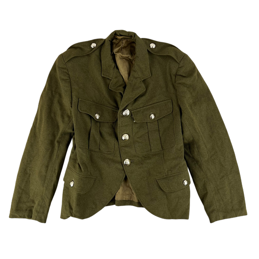 British Army No. 2 Dress Jacket Khaki 1962 Pattern Scottish - Queen's Own Highlanders - Medium SIZE 30