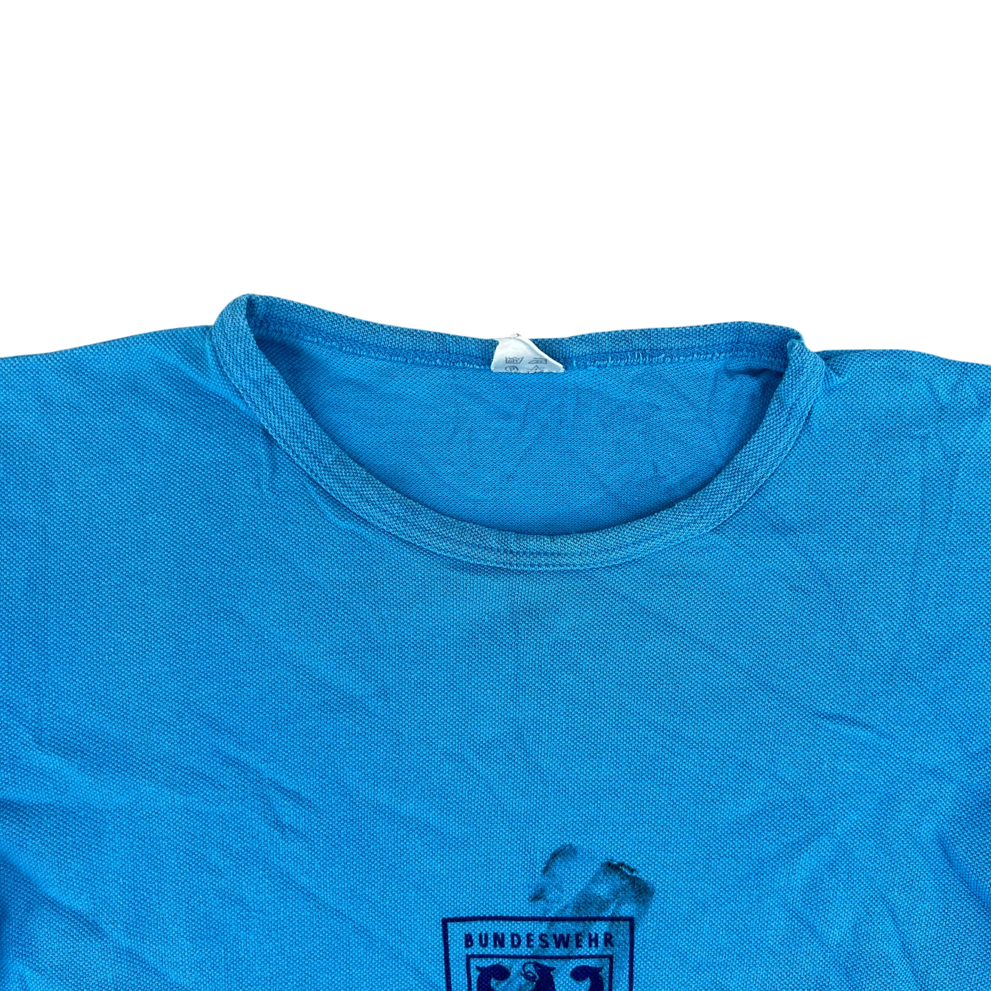 West German Army 70s Blue Training T Shirt - Small