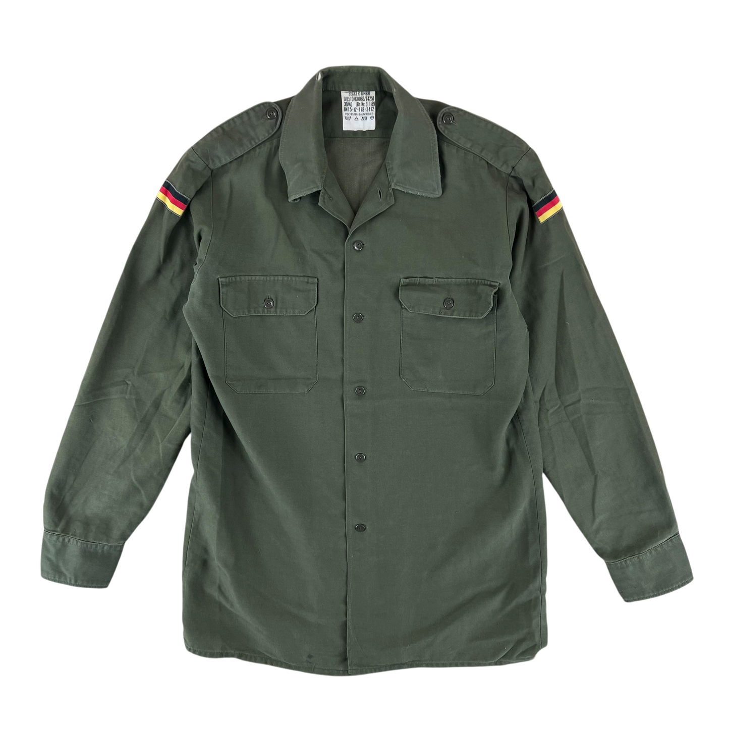 German Army Olive Green Long Sleeve Field Shirt - Medium GrNr3