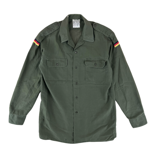 German Army Olive Green Long Sleeve Field Shirt - Medium GrNr3