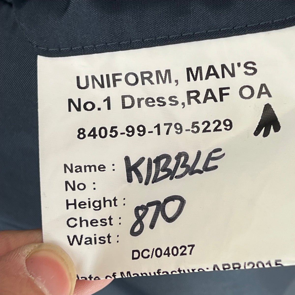 British Royal Air Force No. 1 Dress Jacket w/ Belt - Medium 100L