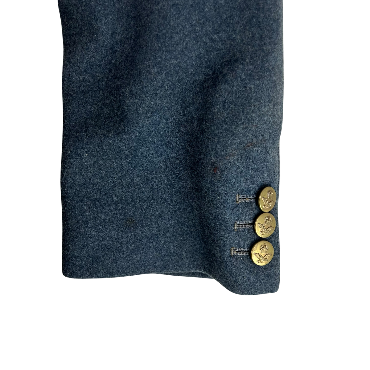 British RAF WW2 40's Officer's Blue Grey Wool Greatcoat w/ Belt - Medium Size 6