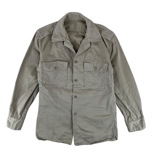 Greek Army M65 Khaki Shirt Long Sleeve - Medium