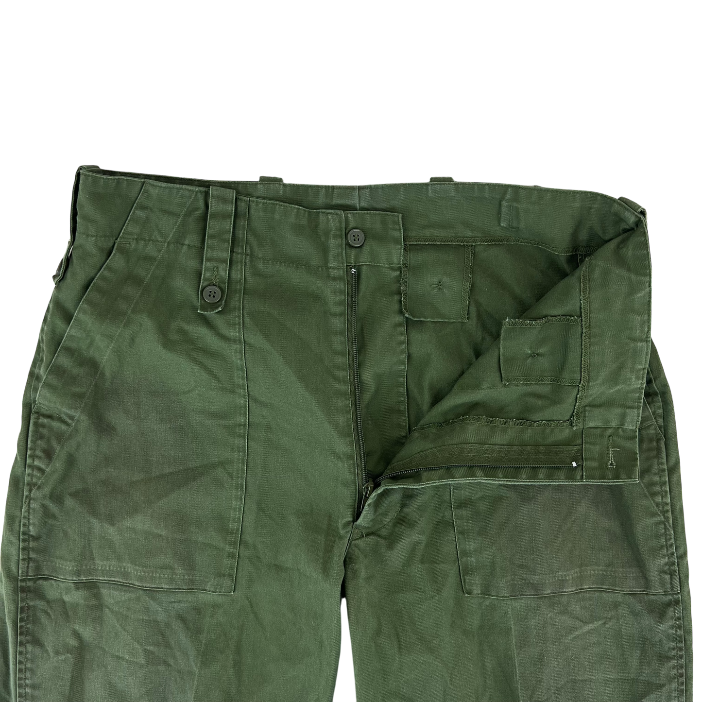 British Army Olive Green Fatigue Work Trousers - W35 L31