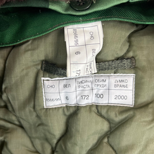 Serbian Army M93 Oak Leaf Camouflage Parka w/ Thermal Liner - Medium 172/100