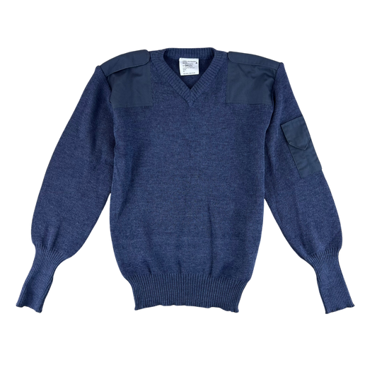 British RAF Wool V Neck Pullover Jersey Jumper - Medium