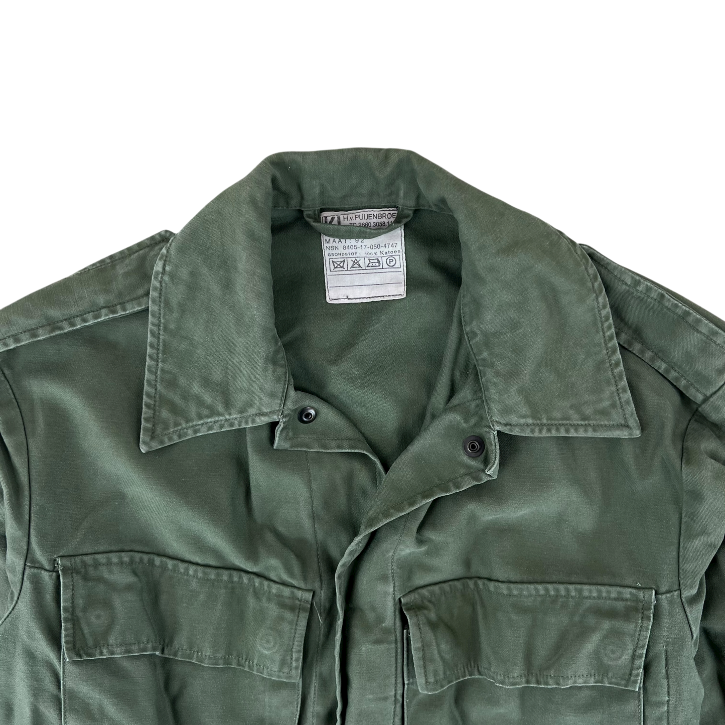 Dutch Army 80s Field Shirt Green Long Sleeve - Medium