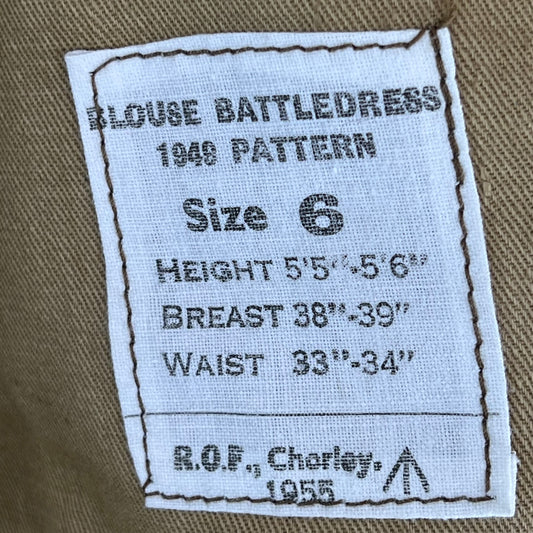 British Army 50s Khaki Ike 1948 Pattern Battle Dress Jacket - Chaplains' Department - Medium