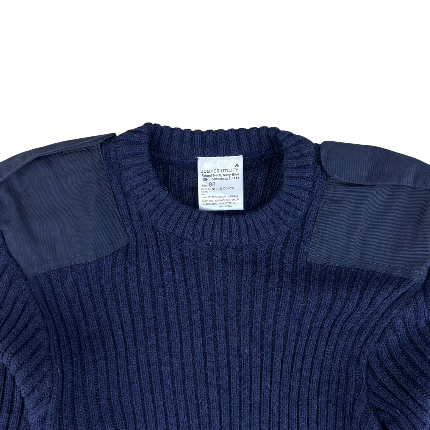 British Royal Navy Wool Crew Neck Pullover Jersey Jumper - Small 88cm