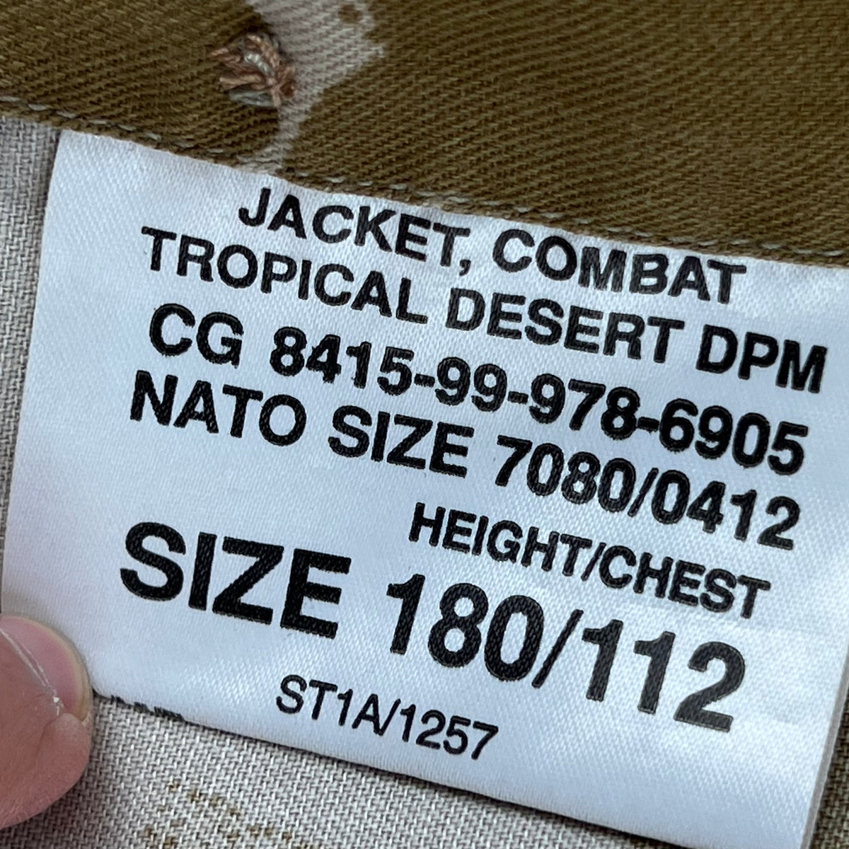 British Army Desert DPM Camouflage S95 Combat Jacket / Shirt - Large 180/112