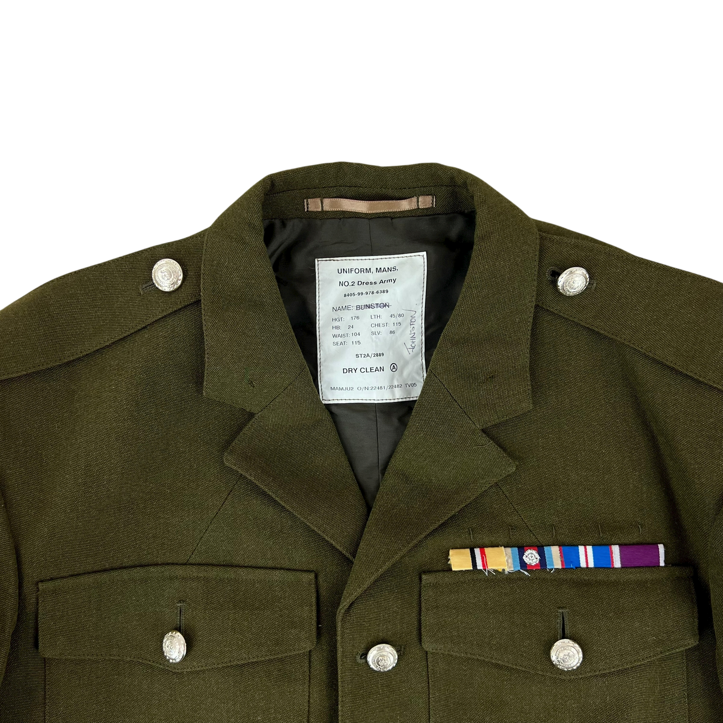 British Army 1980 Pattern No. 2 Olive Green Dress Jacket - RLC - Large 176/115