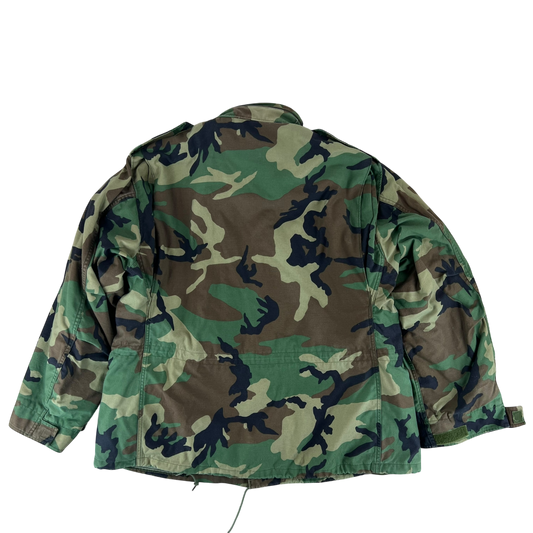 US Army M81 Woodland Camo M65 Cold Weather Field Coat w Liner - X Large